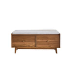 Banc en teck massif et tissu bouclette 120 cm