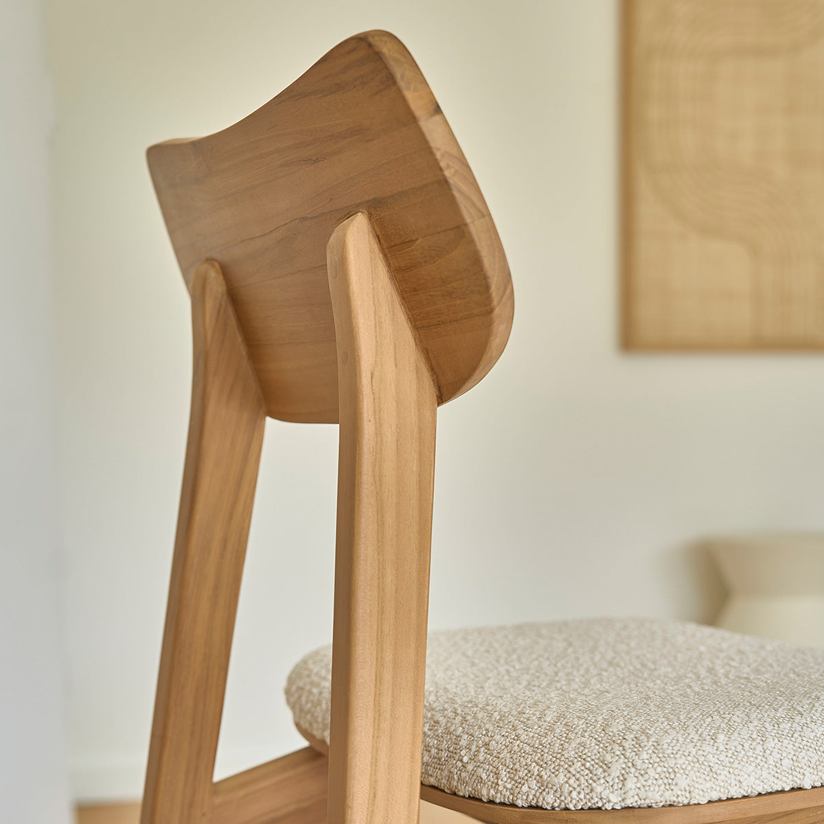 ADELE - Lot de 2 chaises en teck massif assise bouclette