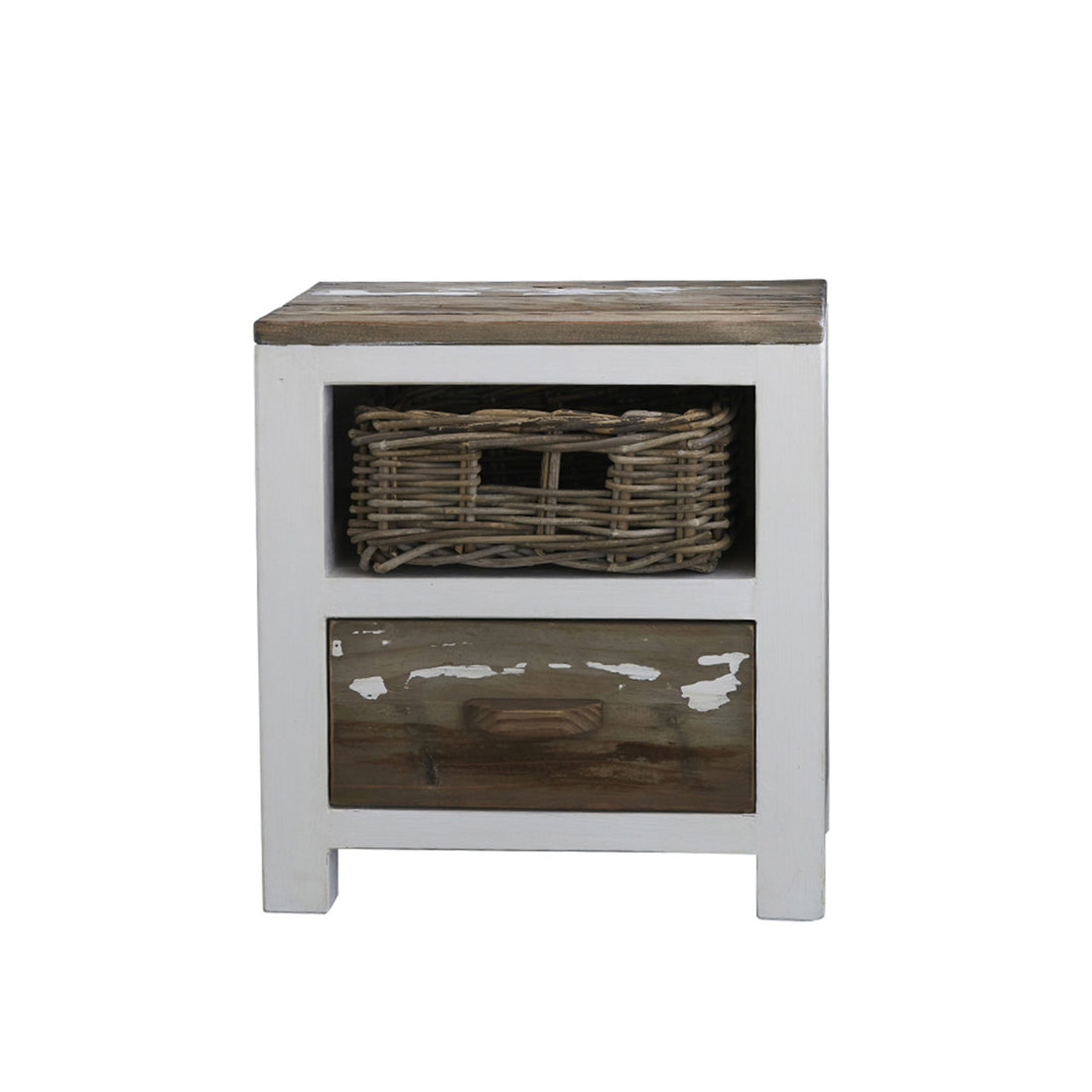 HONFLEUR - Table de chevet en bois recyclé massif 45 cm