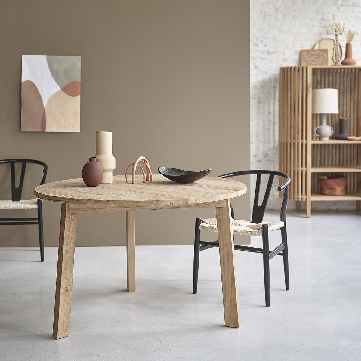 ALDO - Table en teck massif ronde 4 pers.