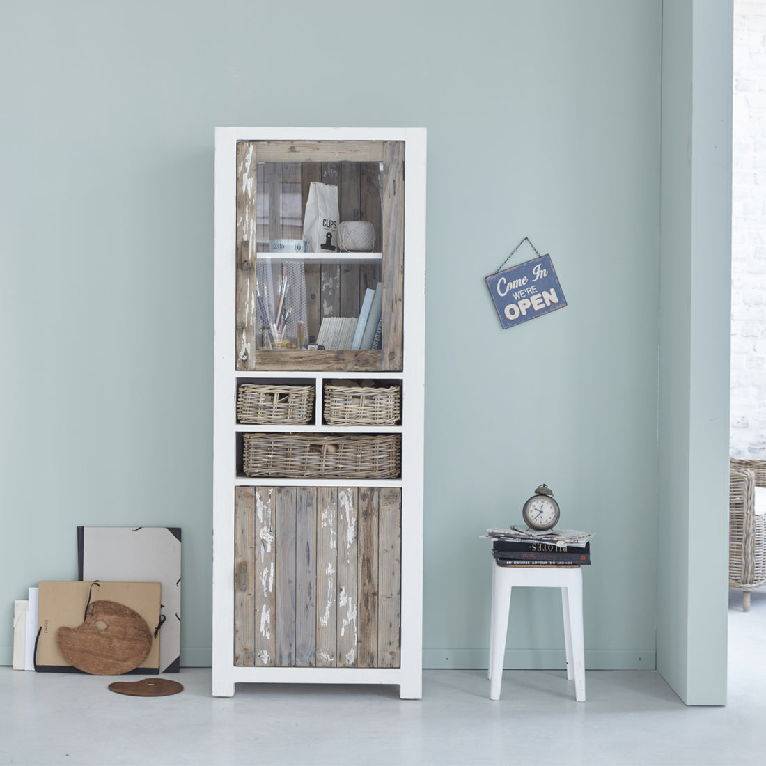 ATLANTIC - Vaisselier en bois recyclé massif 70 cm