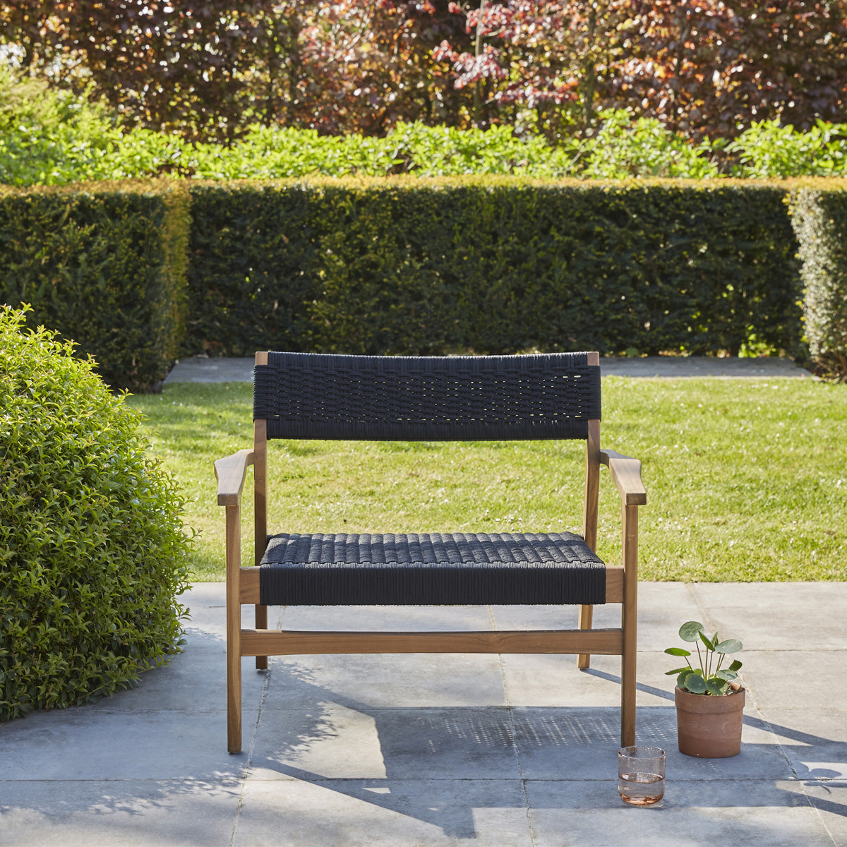 ESTHER - Fauteuil de jardin en teck massif et cordage