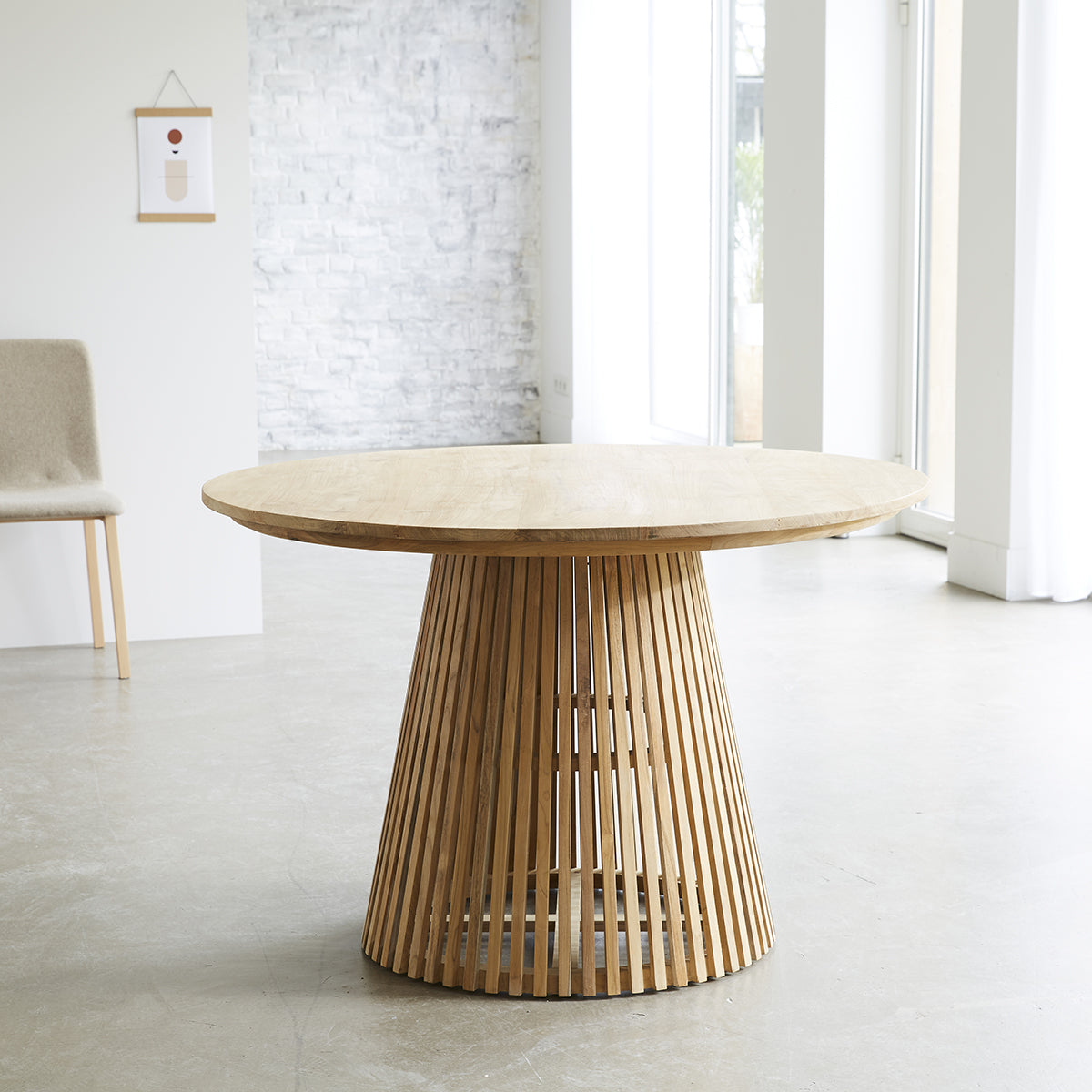 VICTORIA - Table en teck massif ronde 4 pers.