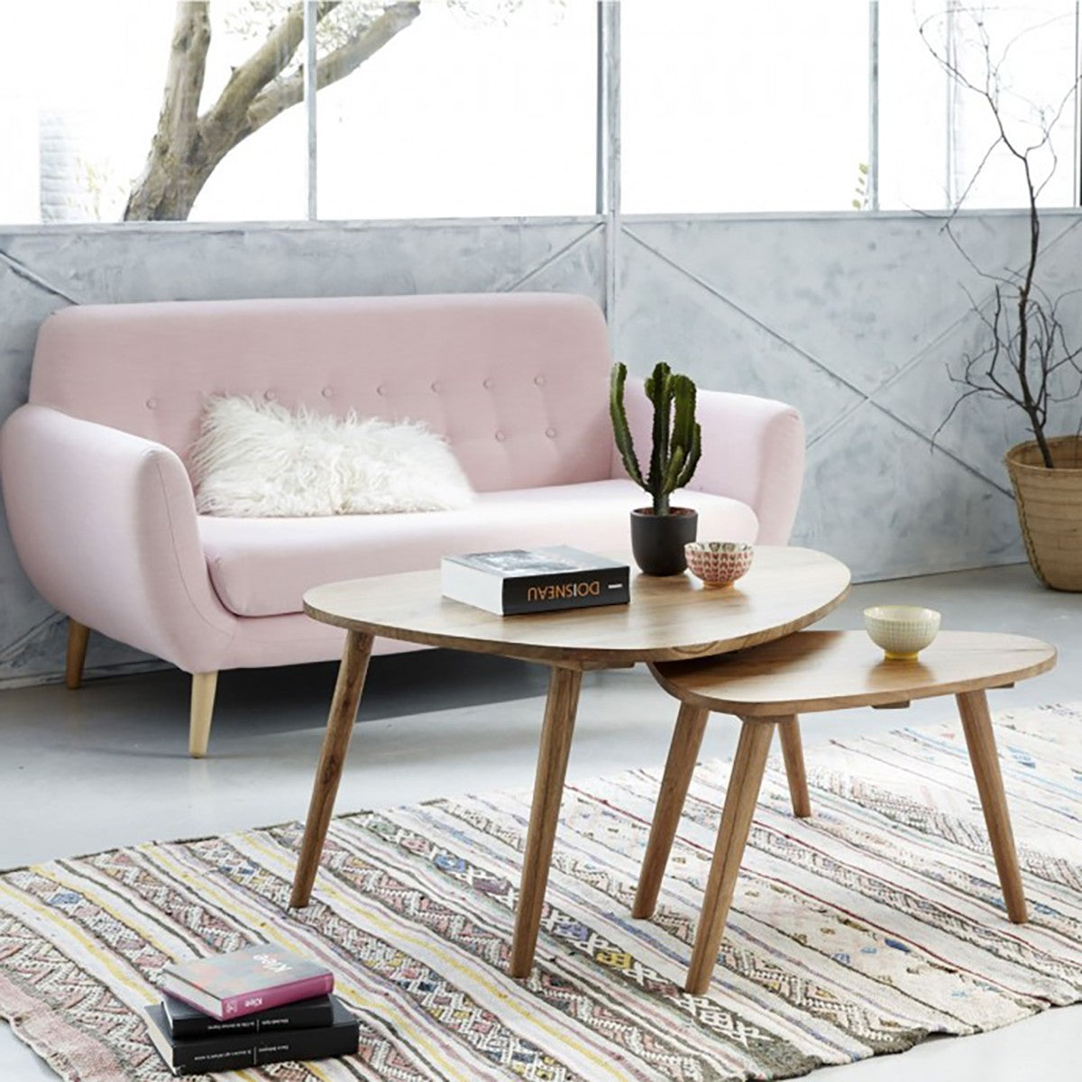 ODDA - Table basse en mindi massif 100 cm