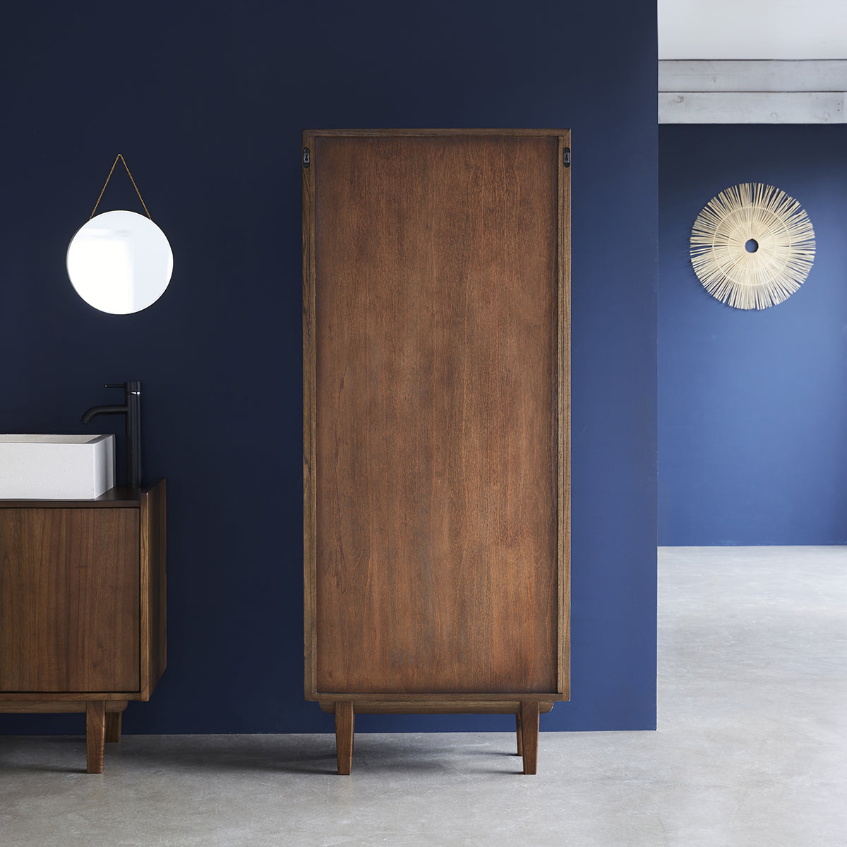 VINTAGE - Double colonne de salle de bain en mindi massif 170 cm