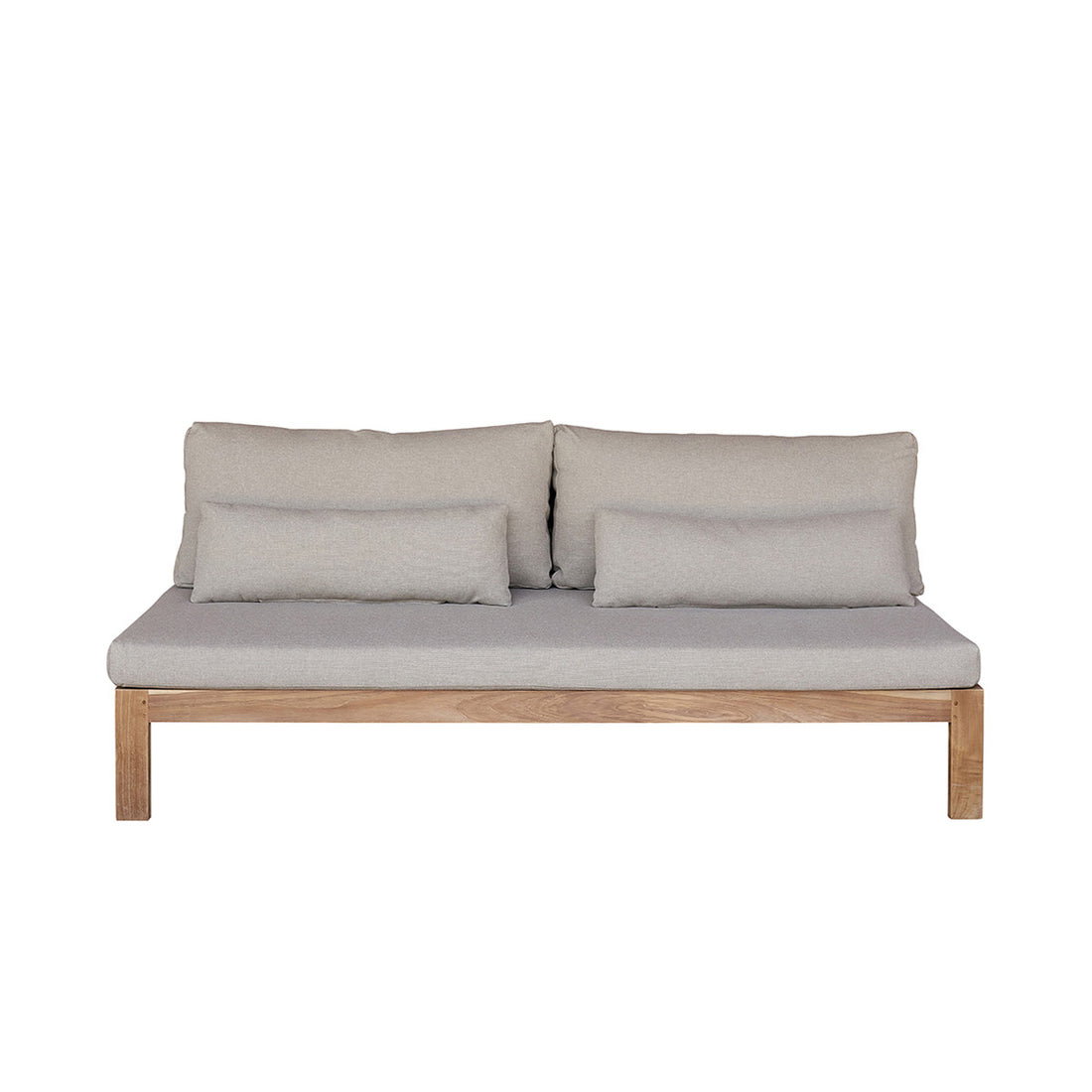 PALMA - Canapé de jardin en teck massif taupe