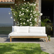 Canapé de jardin en teck massif blanc 3 places