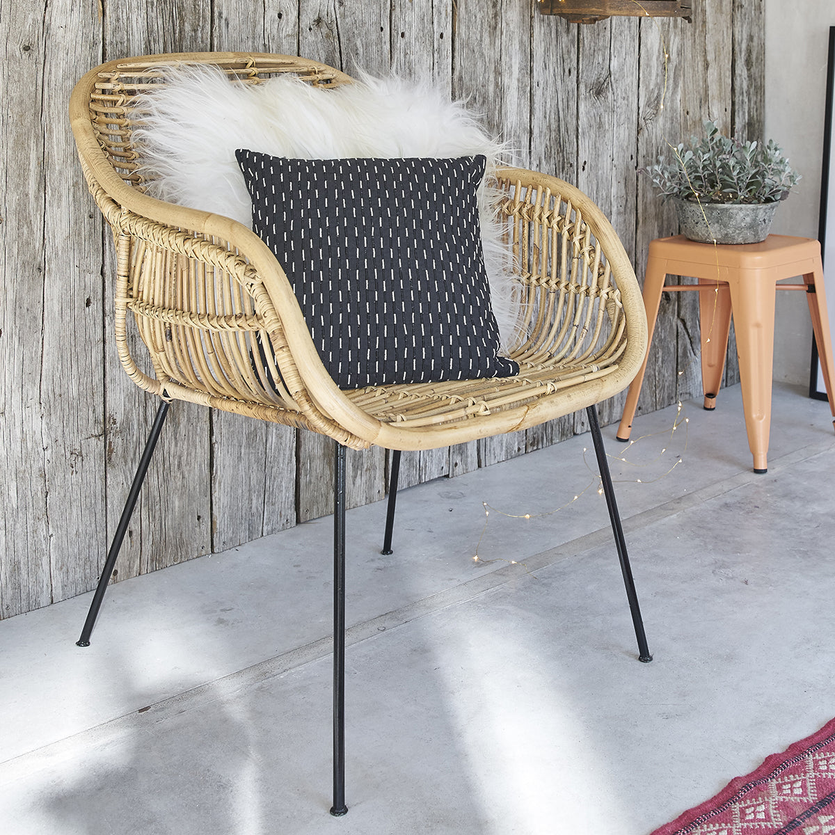 BOHEMA - Lot de 2 fauteuils en rotin et métal
