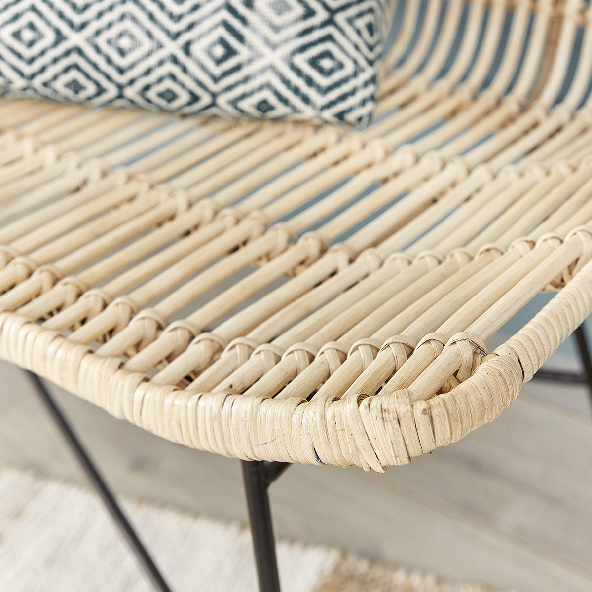 BOHEMA - Canapé en rotin et métal 120