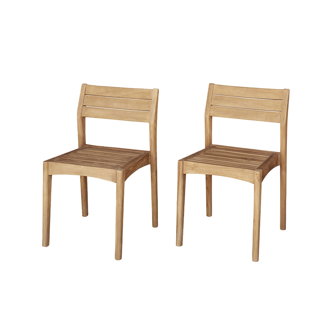 HORTENSE - Chaise de jardin en teck massif recyclé (lot de 2)