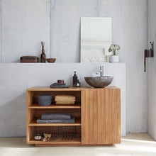 Meuble sous vasque en teck massif 120 cm