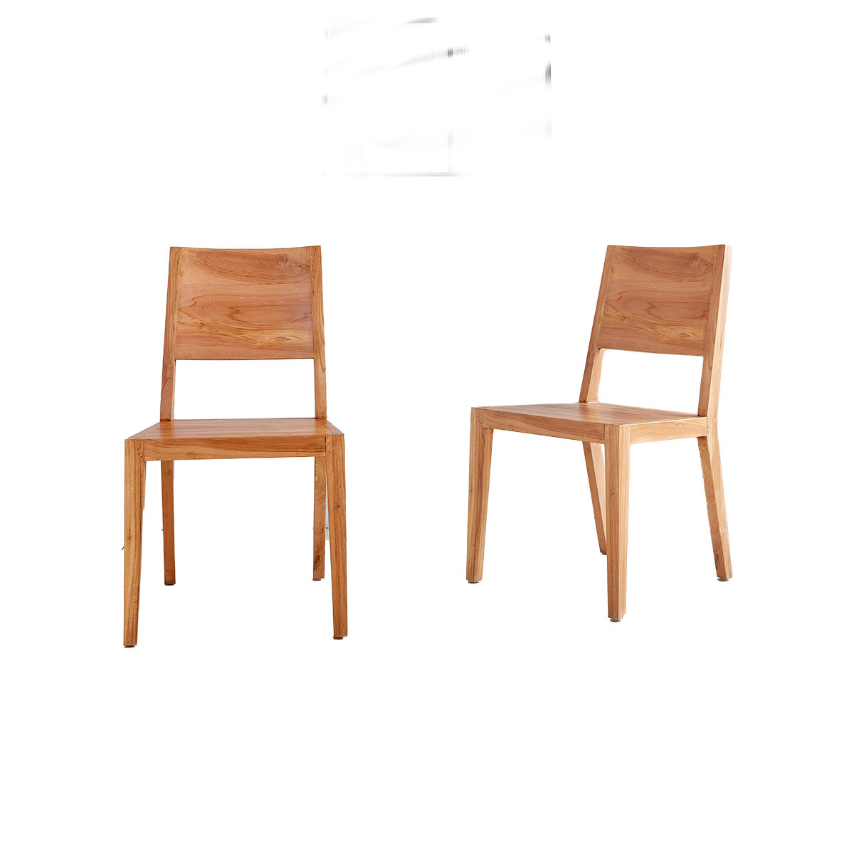TRISTAN - Lot de 2 chaises en teck massif