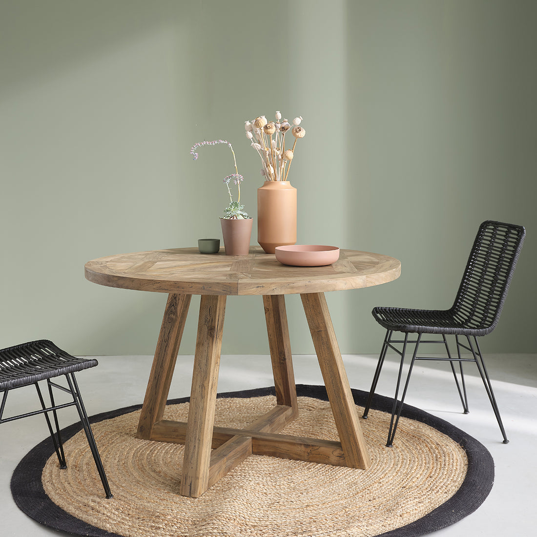 CARGO - Table en teck massif recyclé FSC® mixte 4 pers.