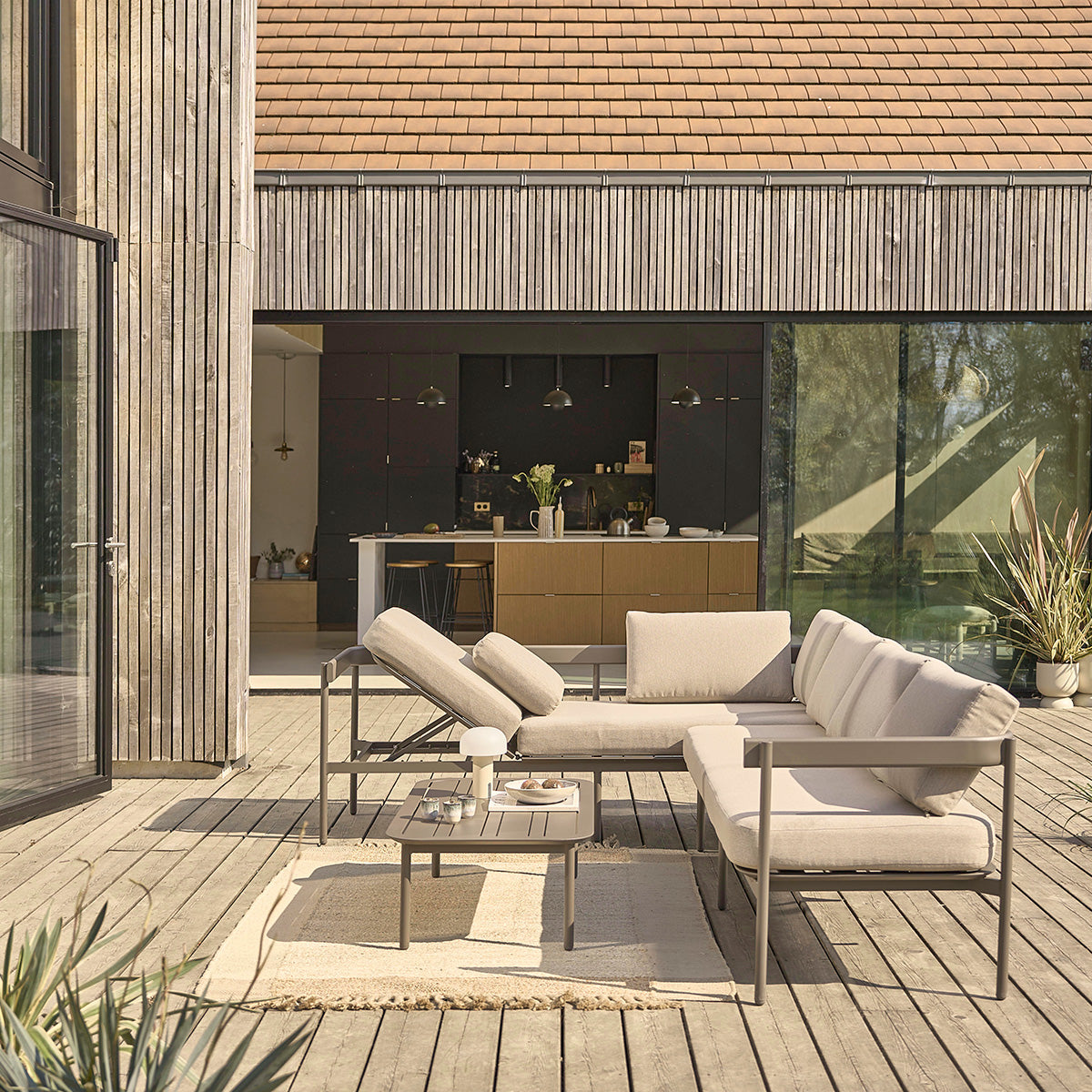 ALVAR - Salon de jardin bas en aluminium