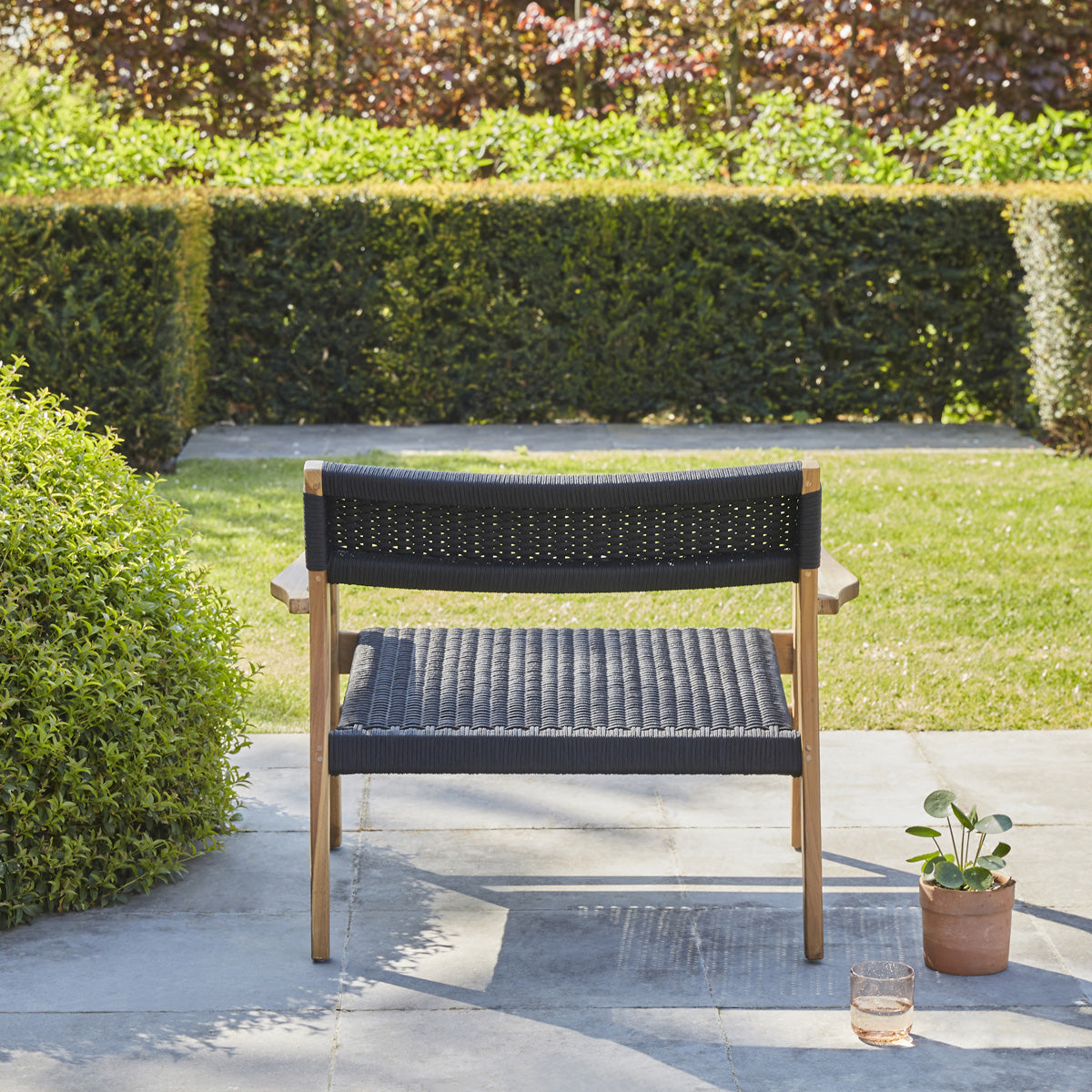 ESTHER - Fauteuil de jardin en teck massif et cordage