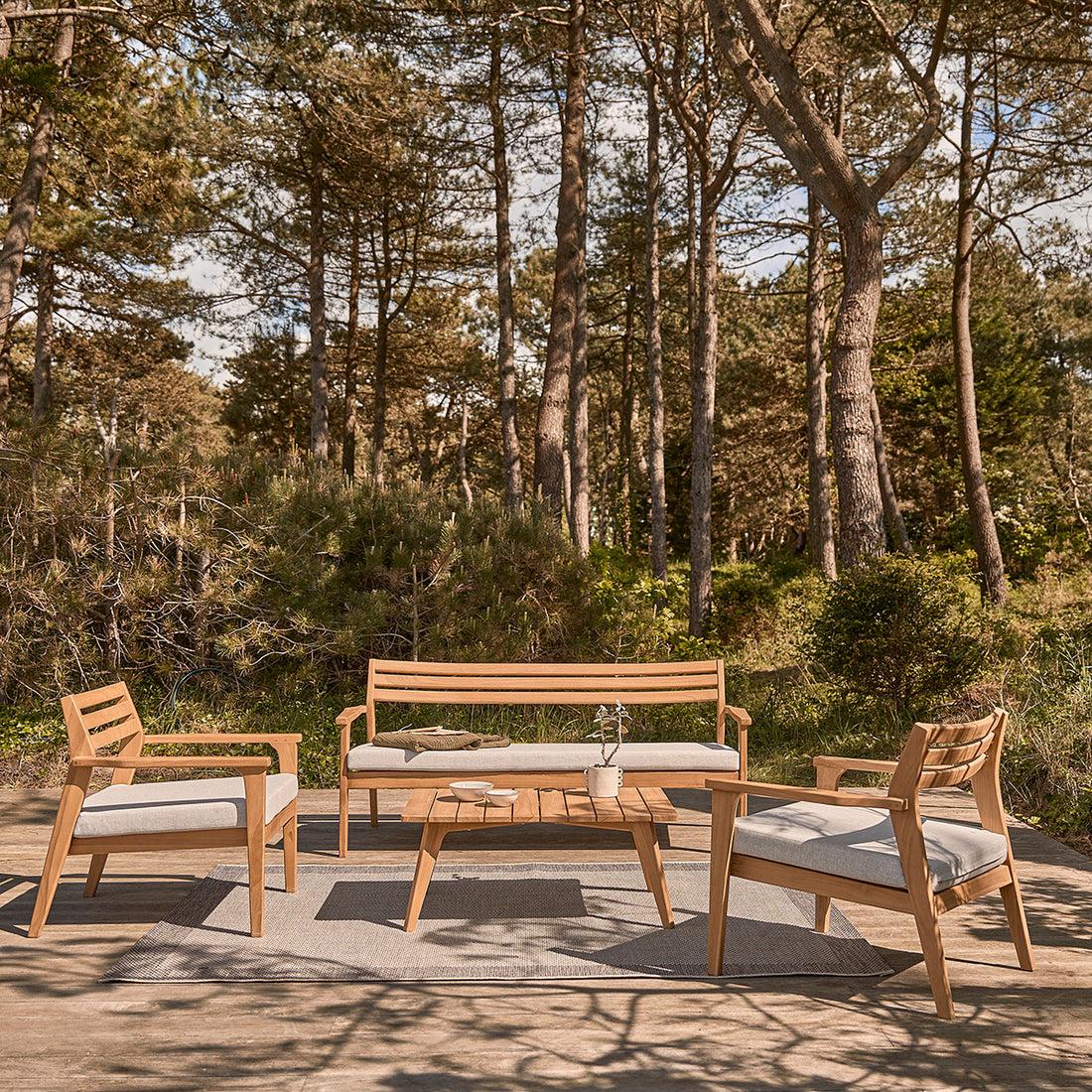 BARI - Salon bas de jardin en teck massif