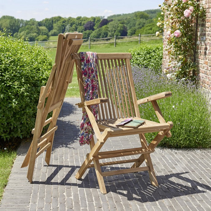 MIDLAND - Fauteuil de jardin en teck massif pliant