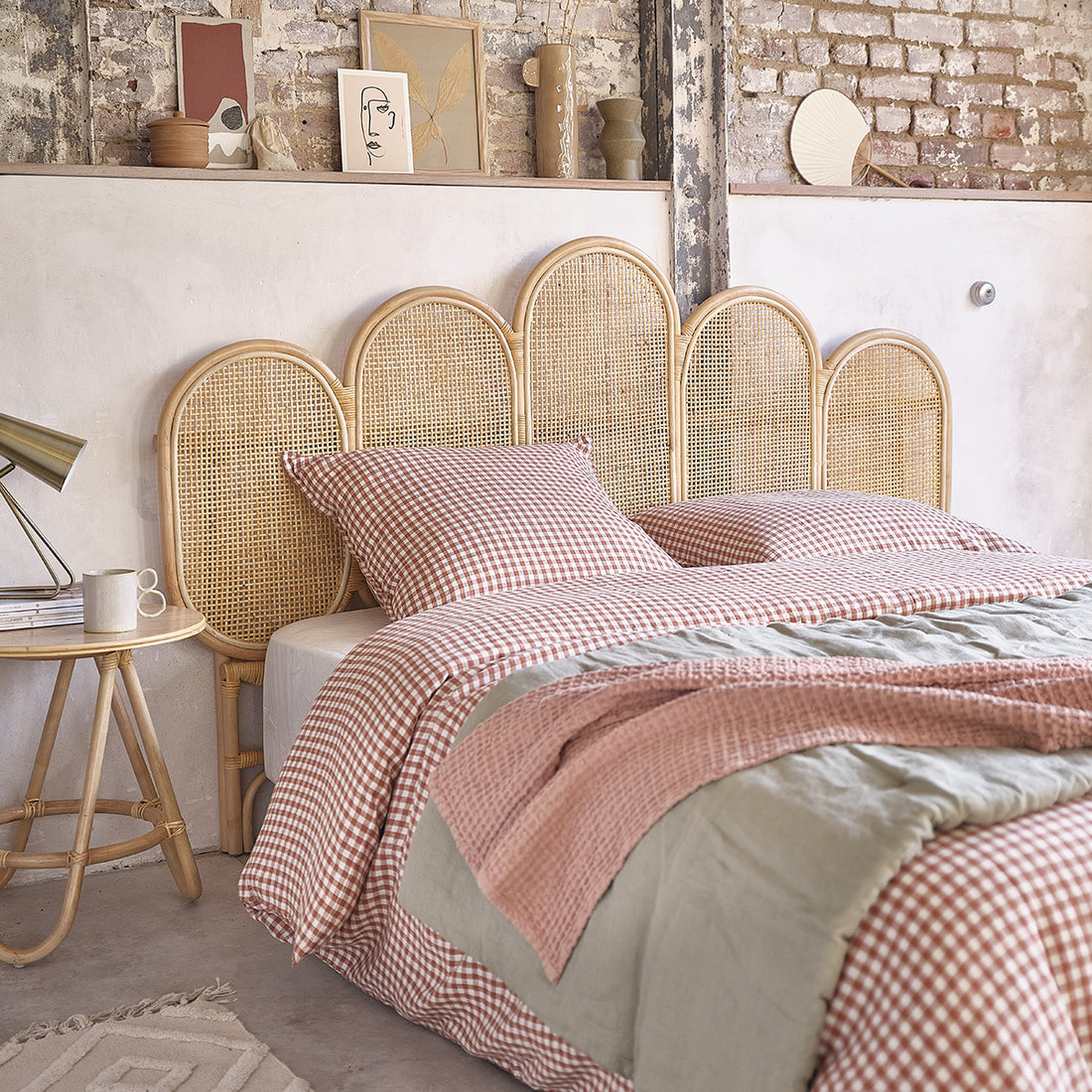 JANE - Tête de lit en rotin et cannage 160 cm