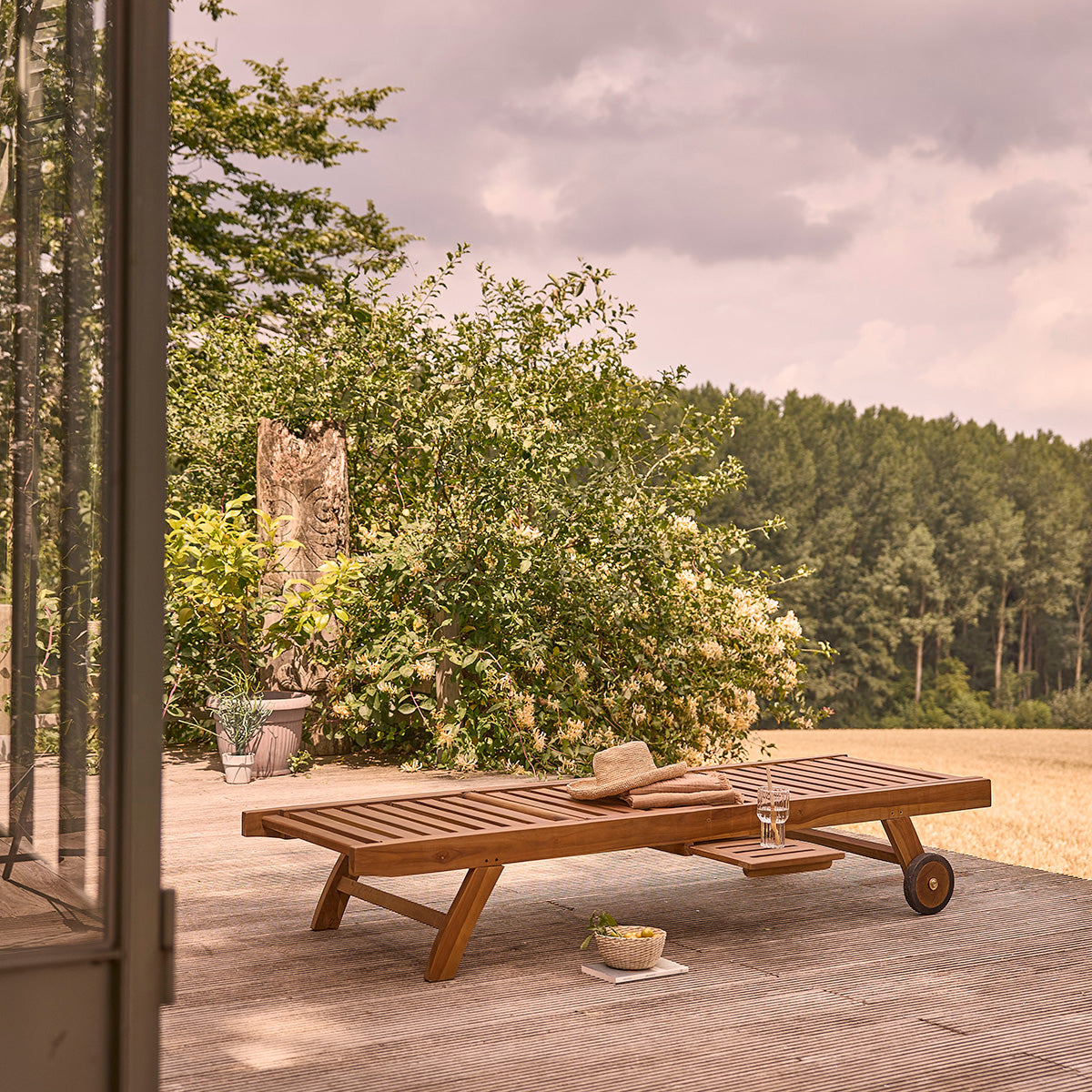 BALI - Bain de soleil en teck huilé massif (lot de 2)