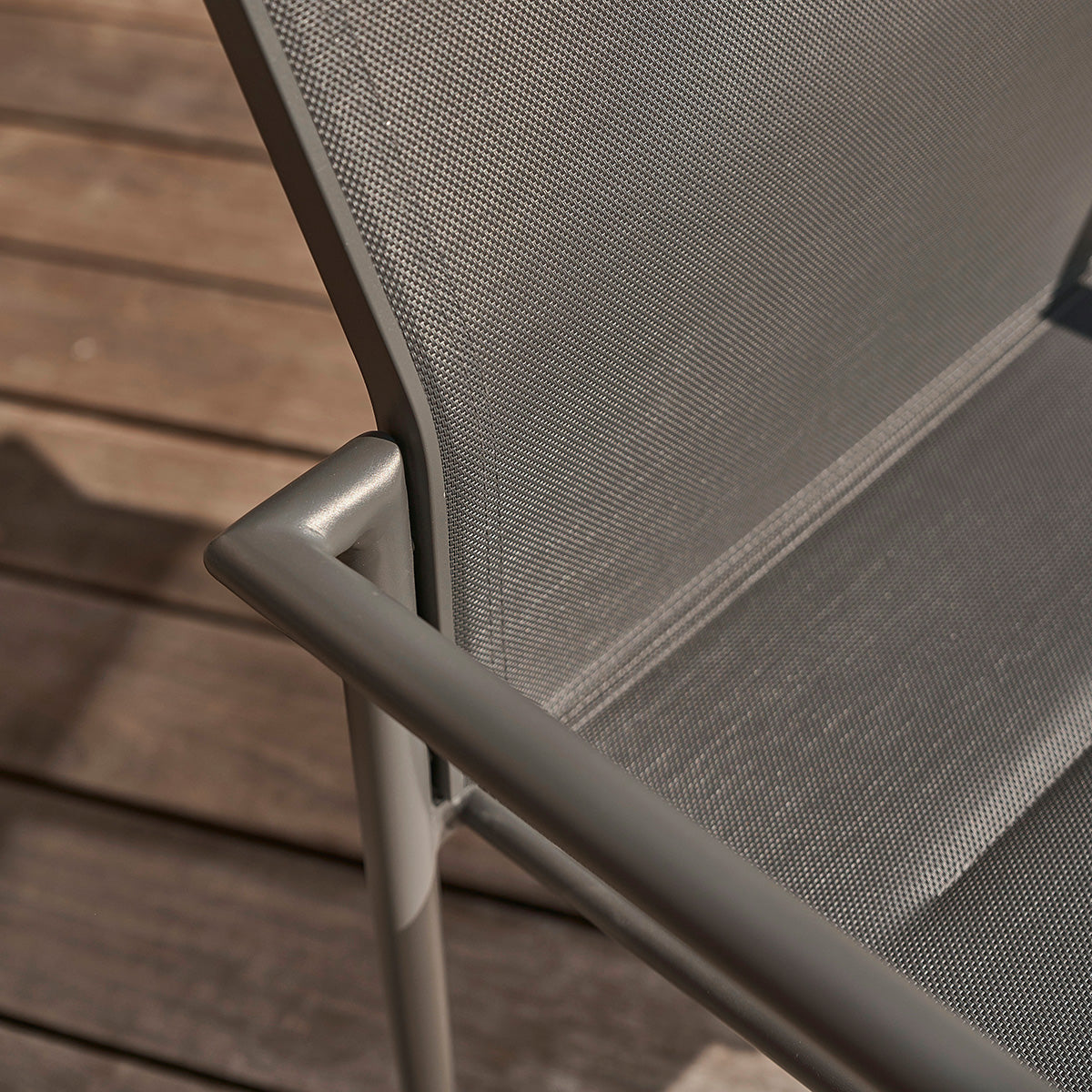LAGON - Fauteuil en aluminium et textilène gris