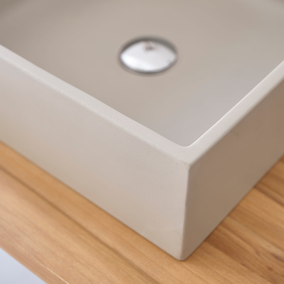 PURE - Vasque en béton gris carrée 37 cm