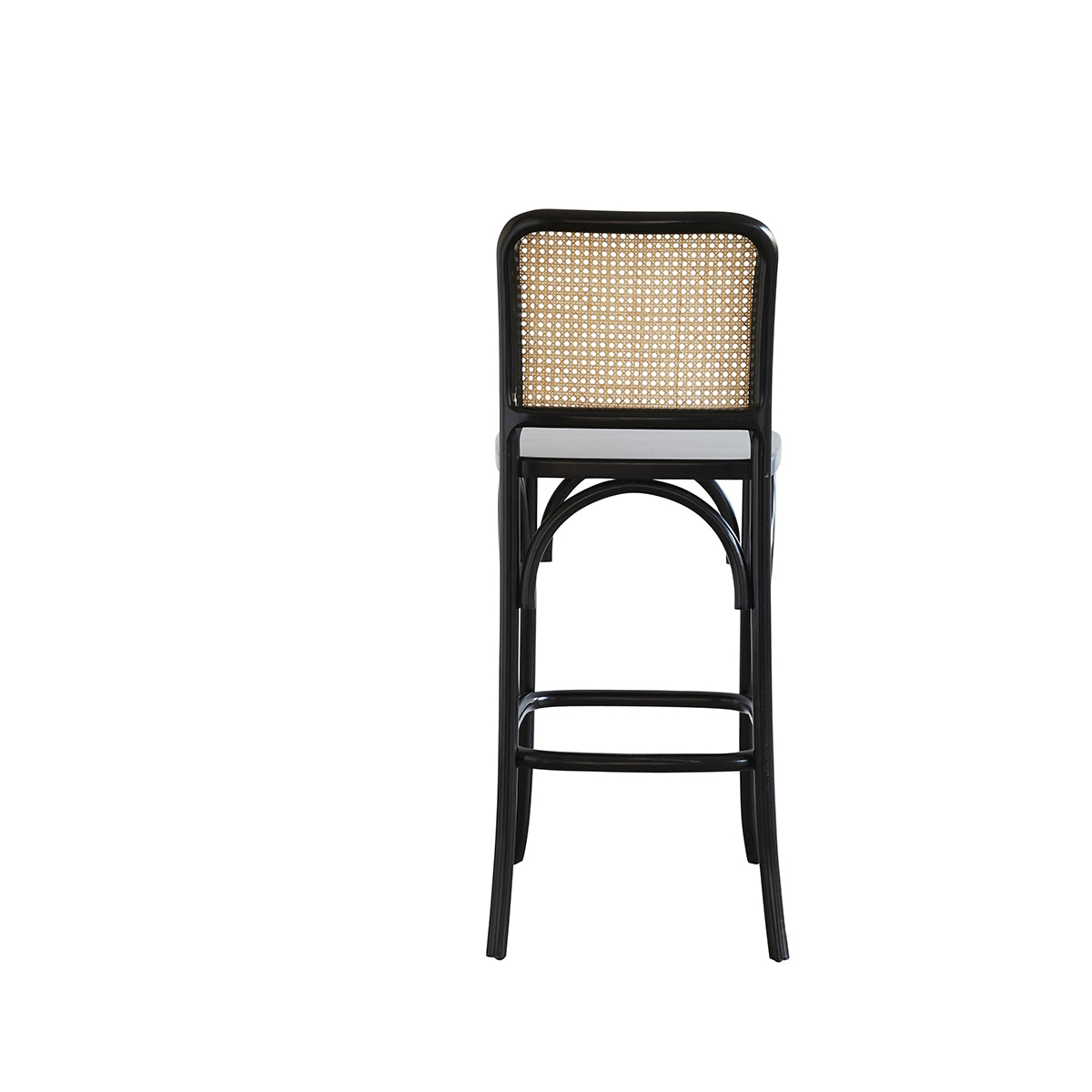 ARON - Tabouret de bar en acajou massif et cannage