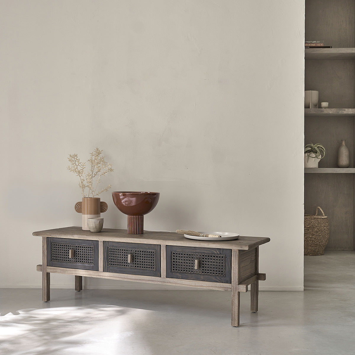 JUNKO - Meuble TV en bois recyclé massif 145 cm