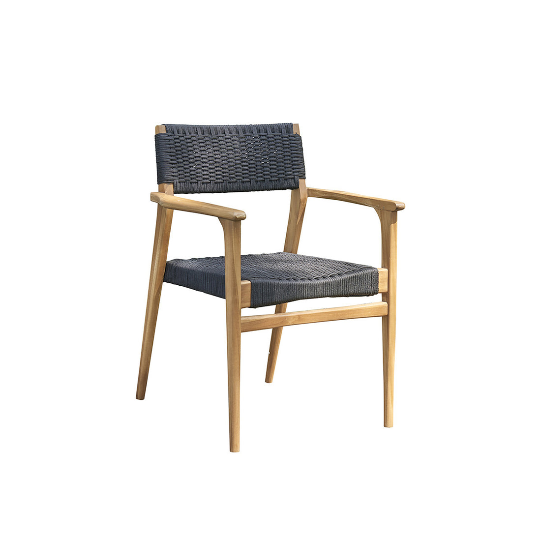 ESTHER - Fauteuil de jardin en teck massif et cordage noir