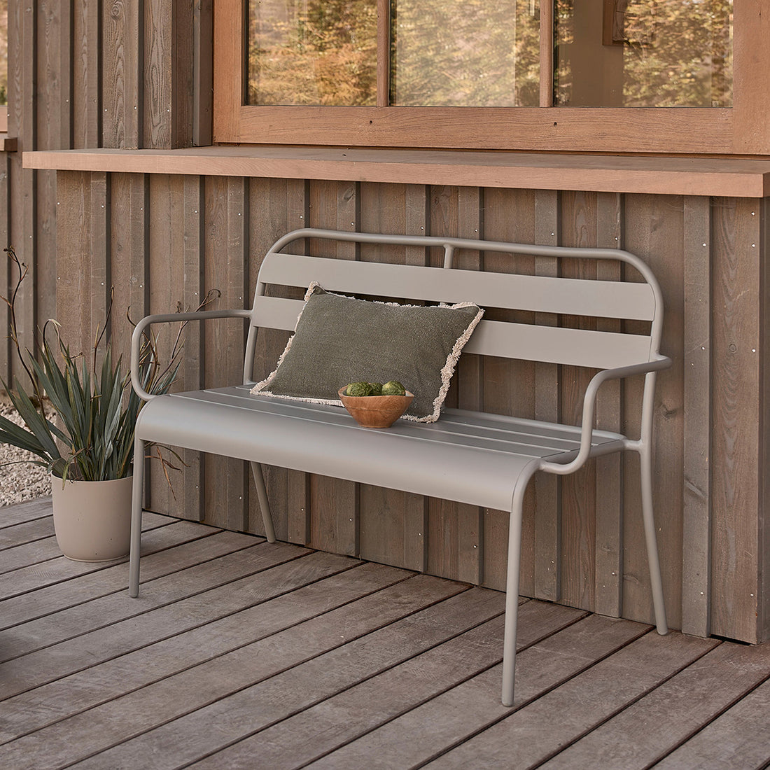 ZÉPHIR - Banc de jardin en aluminium gris