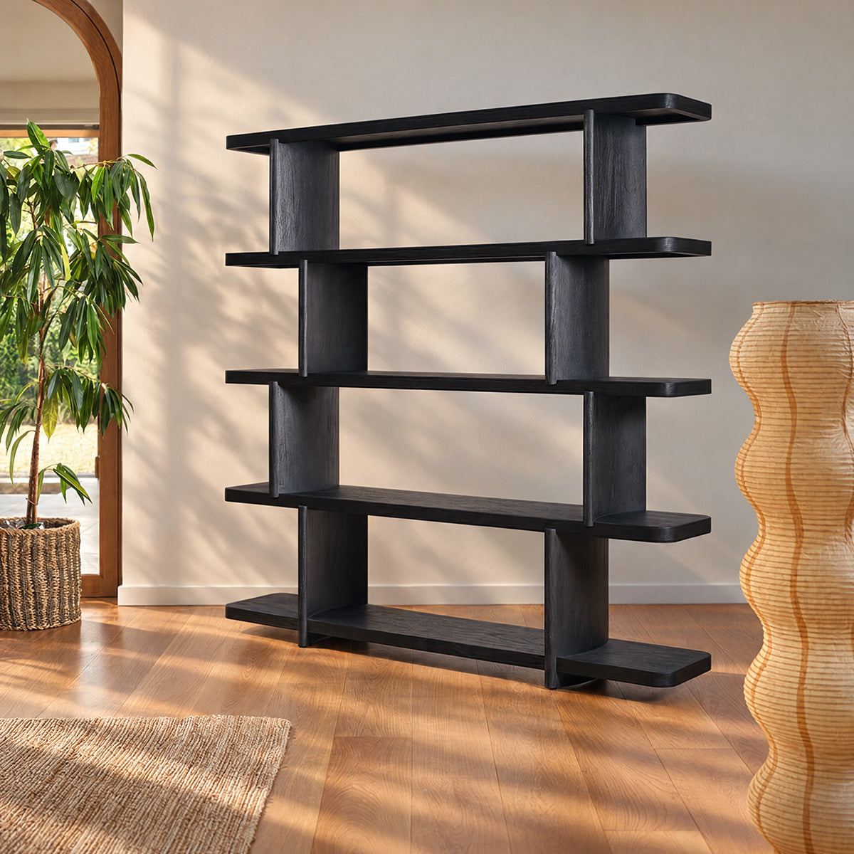 OTTO - Etagère en mindi noir, H 161 cm