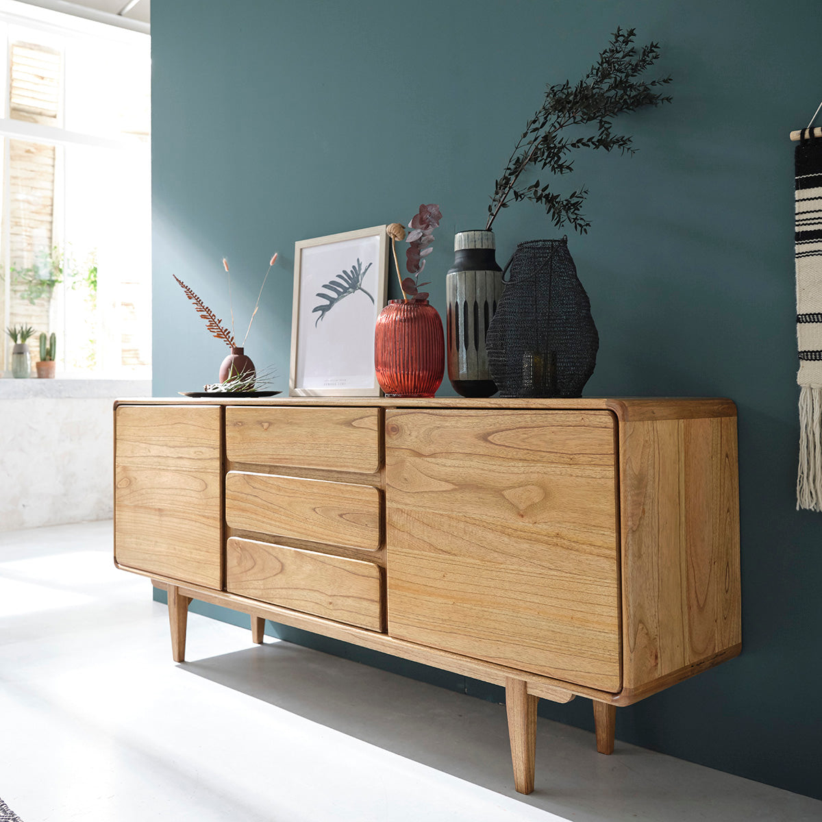 LISON - Buffet vintage en mindi massif 180 cm
