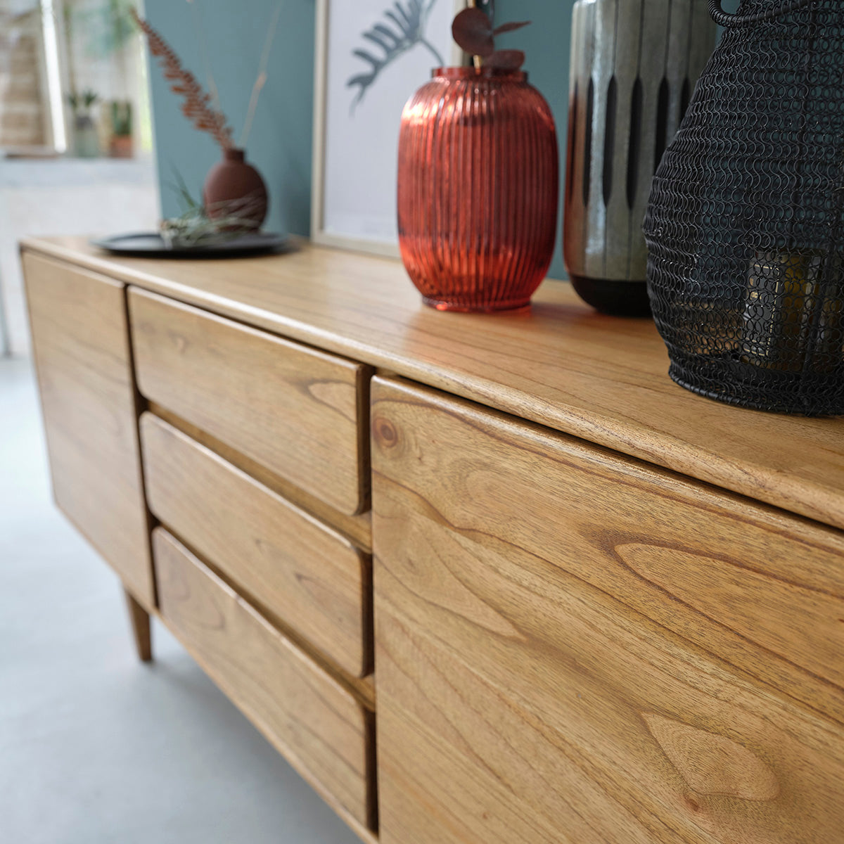 LISON - Buffet vintage en mindi massif 180 cm