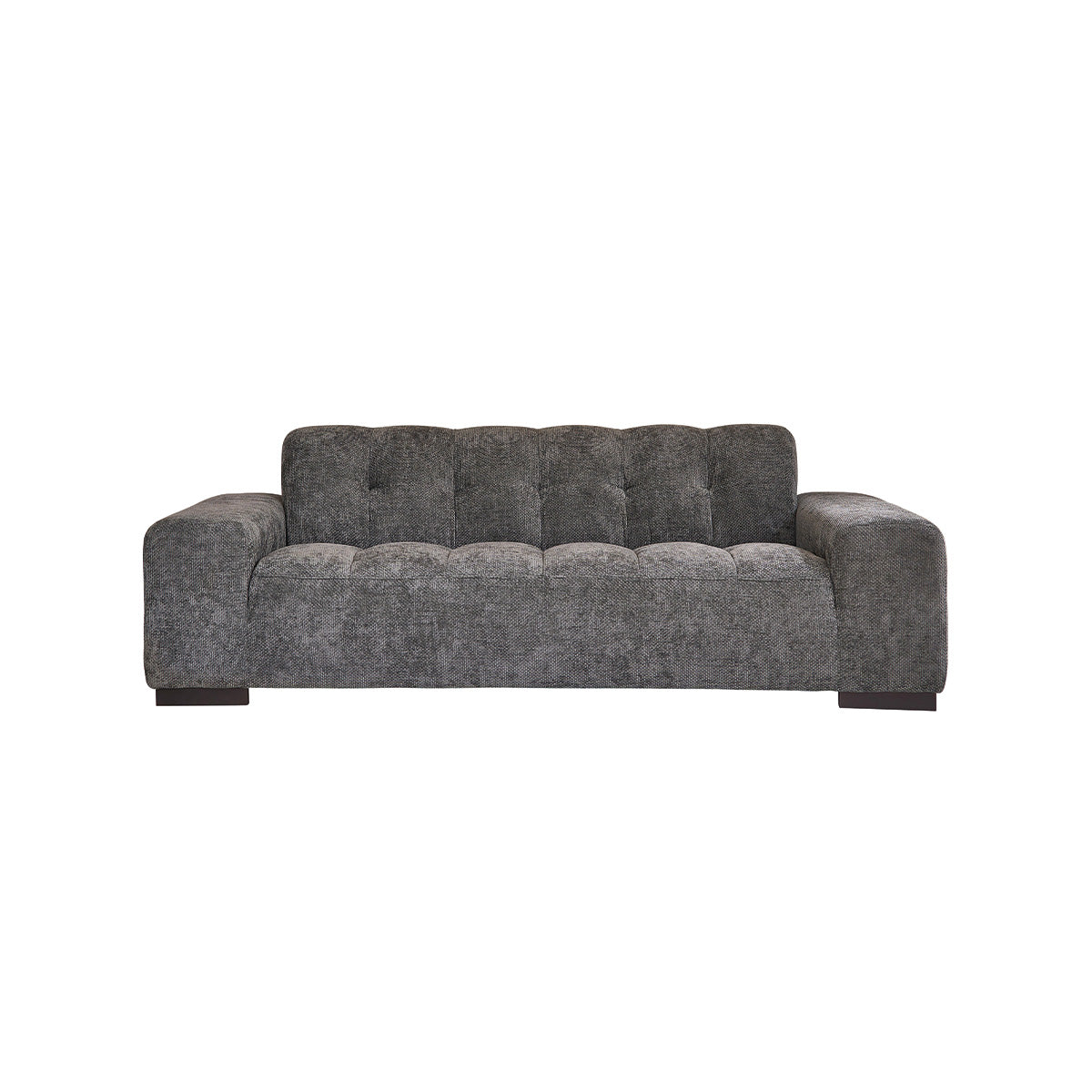 ALPHONSE - Canapé droit 3 places en velours tressé vert de gris