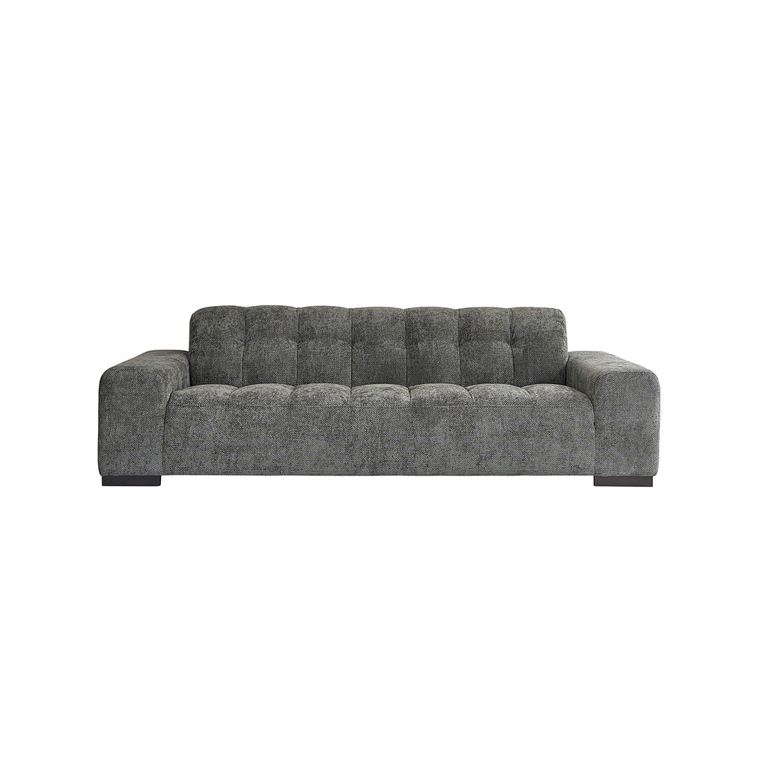 ALPHONSE - Canapé droit 4 places en velours tressé vert de gris