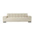 Canapé droit 4 places en tissu texturé beige chiné