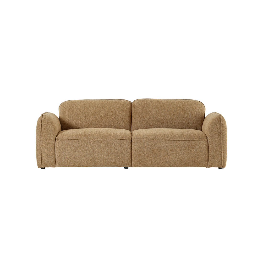 HECTOR - Canapé droit 3 places en tissu texturé marron clair chiné