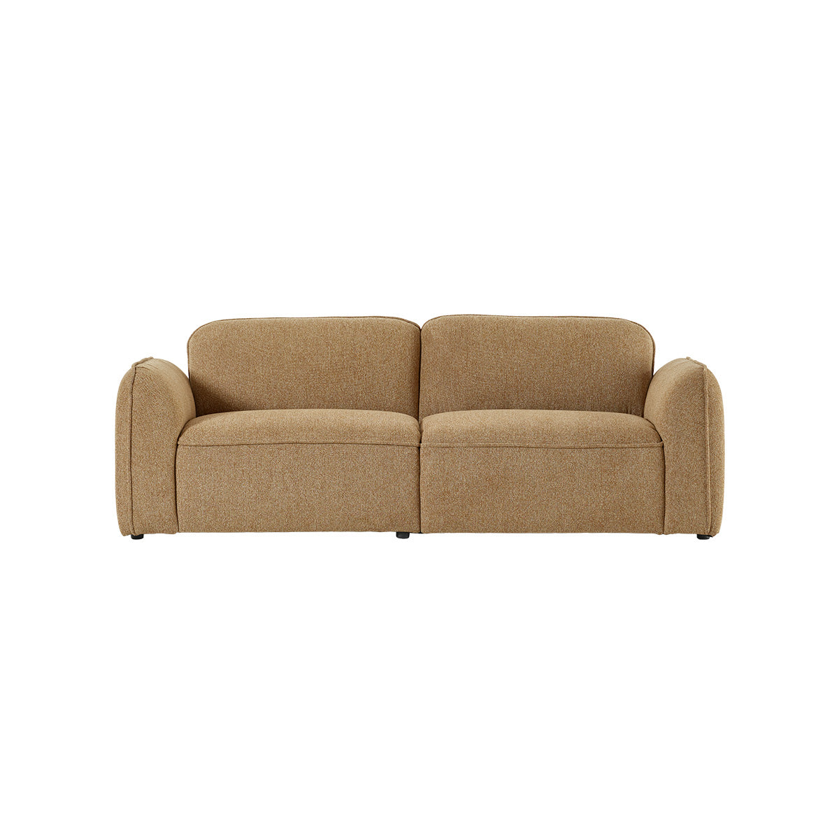 HECTOR - Canapé droit 3 places en tissu texturé marron clair chiné