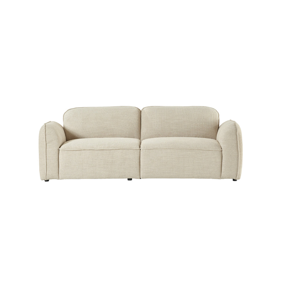 HECTOR - Canapé droit 3 places en tissu texturé beige chiné