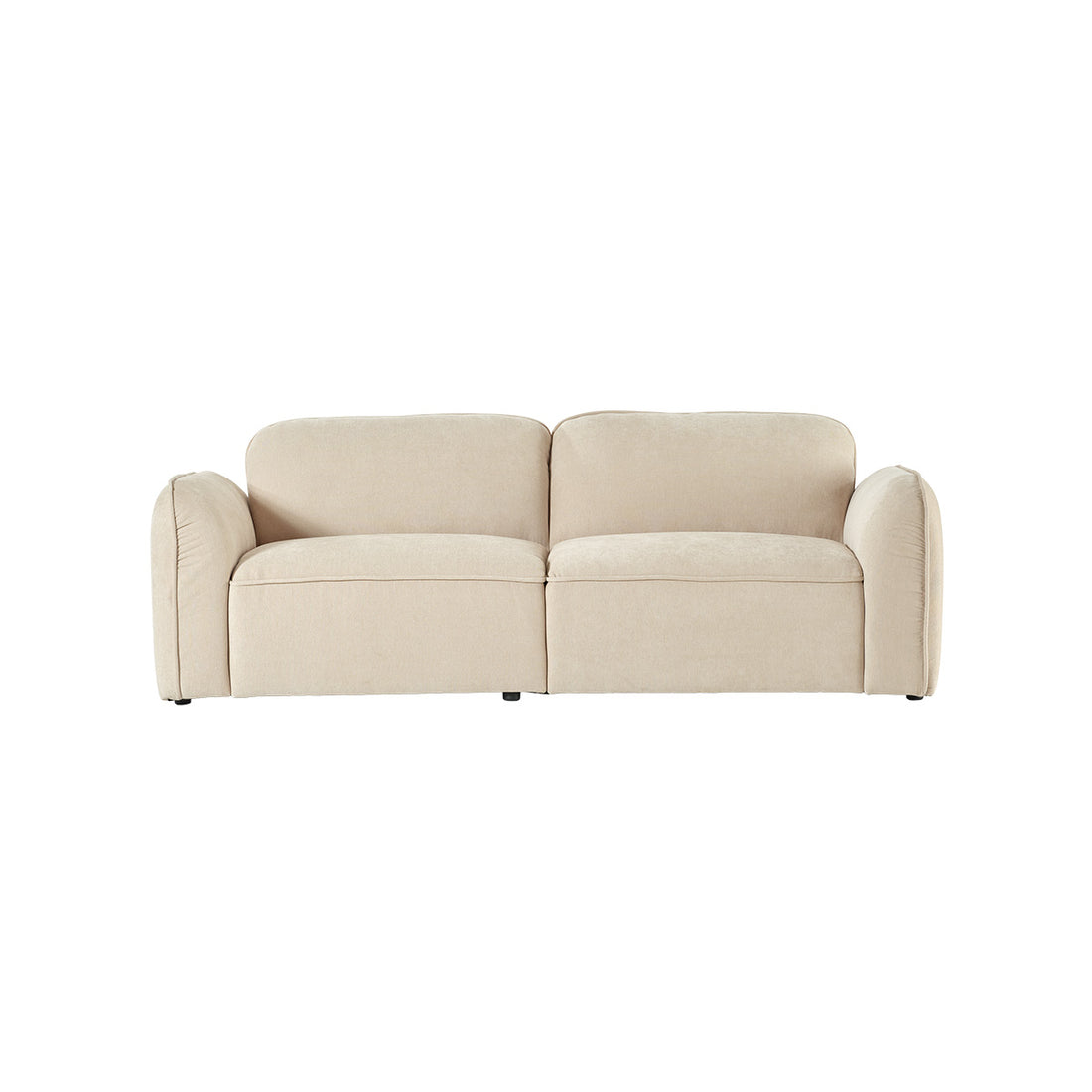 HECTOR - Canapé droit 3 places en velours beige chiné