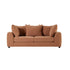 Canapé droit 3 places en tissu effet lin terracotta