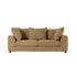 Canapé droit 3 places en tissu texturé marron clair chiné