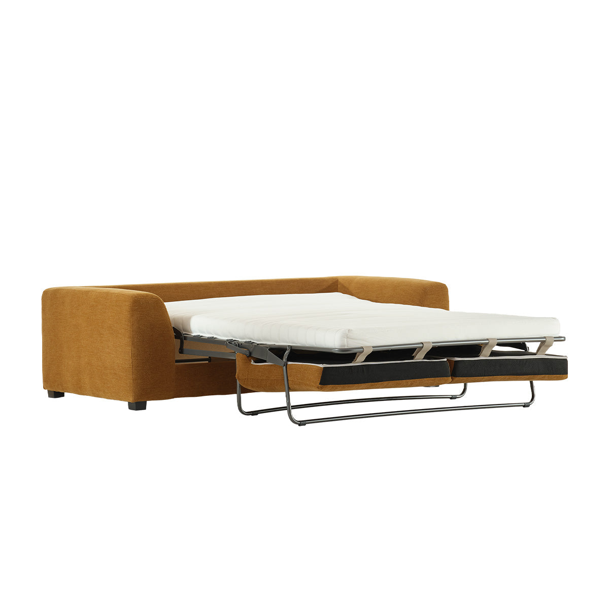 EDMOND - Canapé convertible 3 places en tissu effet lin bronze