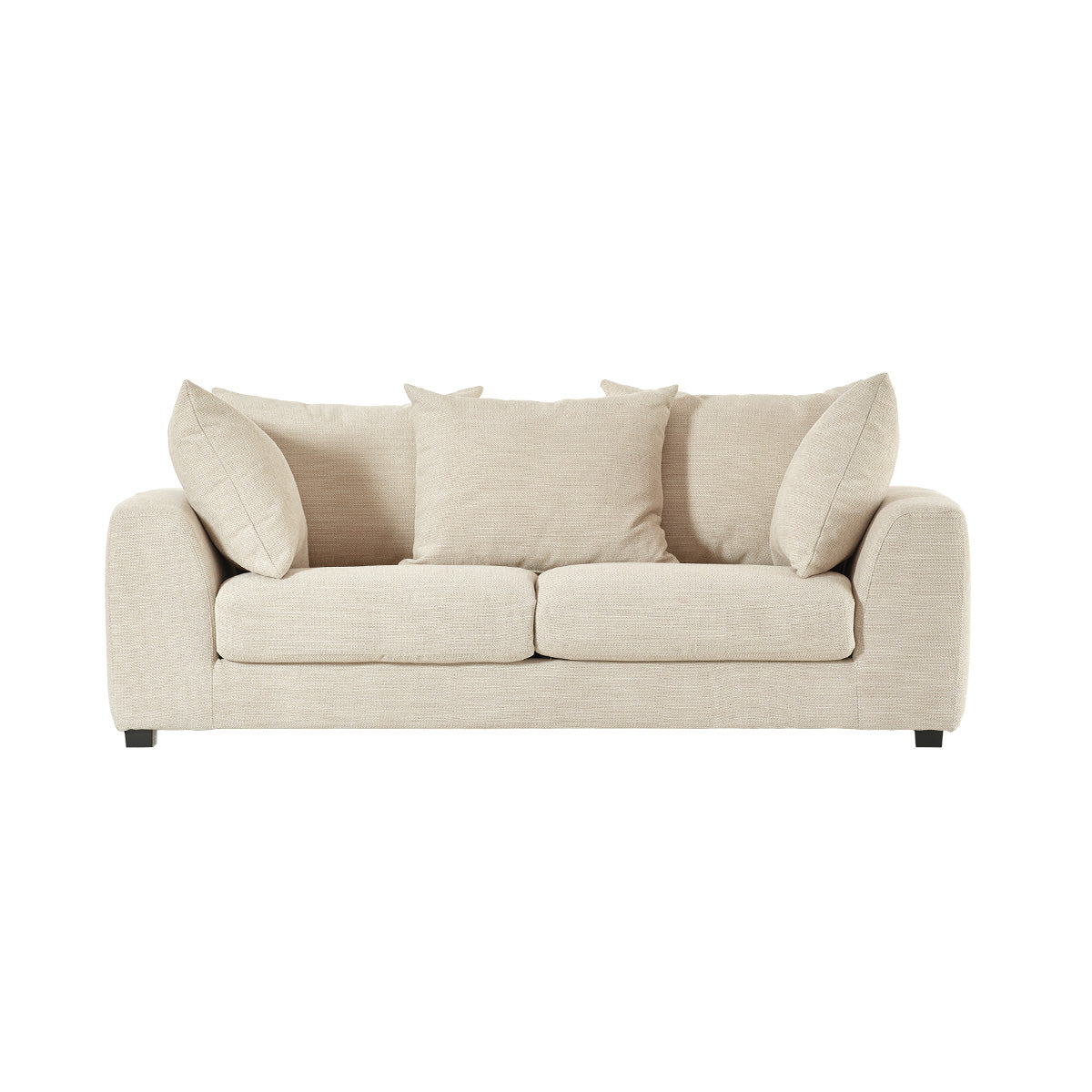 EDMOND - Canapé convertible 3 places en tissu texturé beige chiné