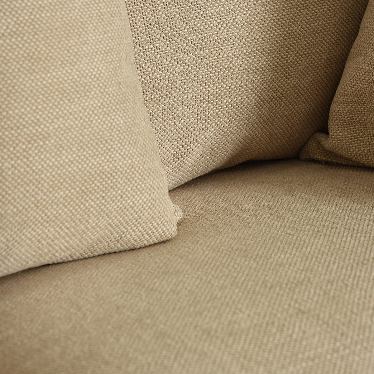 EDMOND - Canapé convertible 3 places en tissu texturé beige chiné