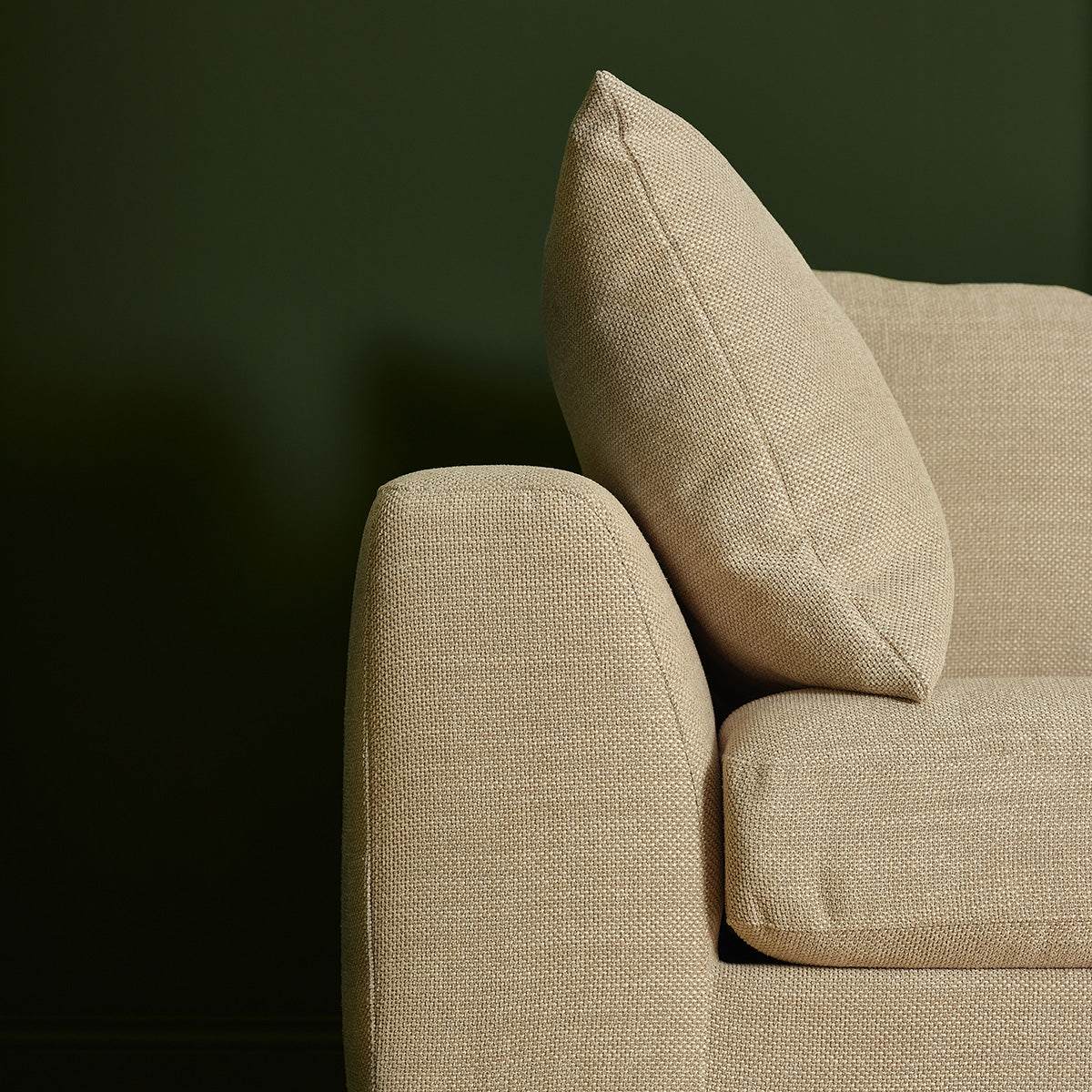EDMOND - Canapé convertible 3 places en tissu texturé beige chiné