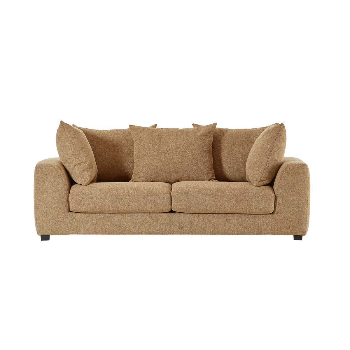 EDMOND - Canapé convertible 3 places en tissu texturé marron clair chiné