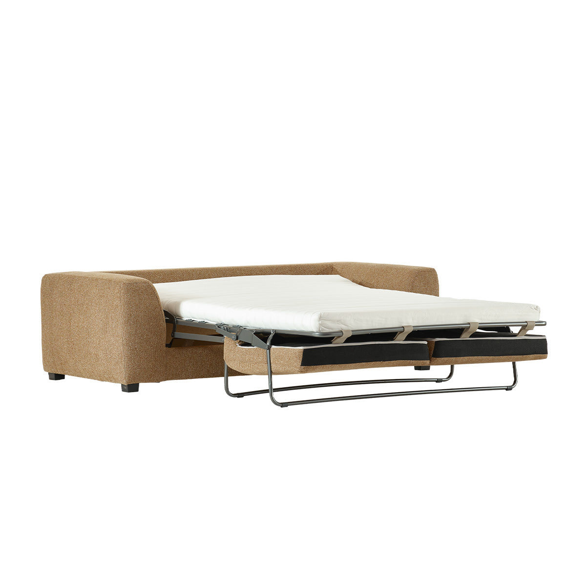 EDMOND - Canapé convertible 3 places en tissu texturé marron clair chiné