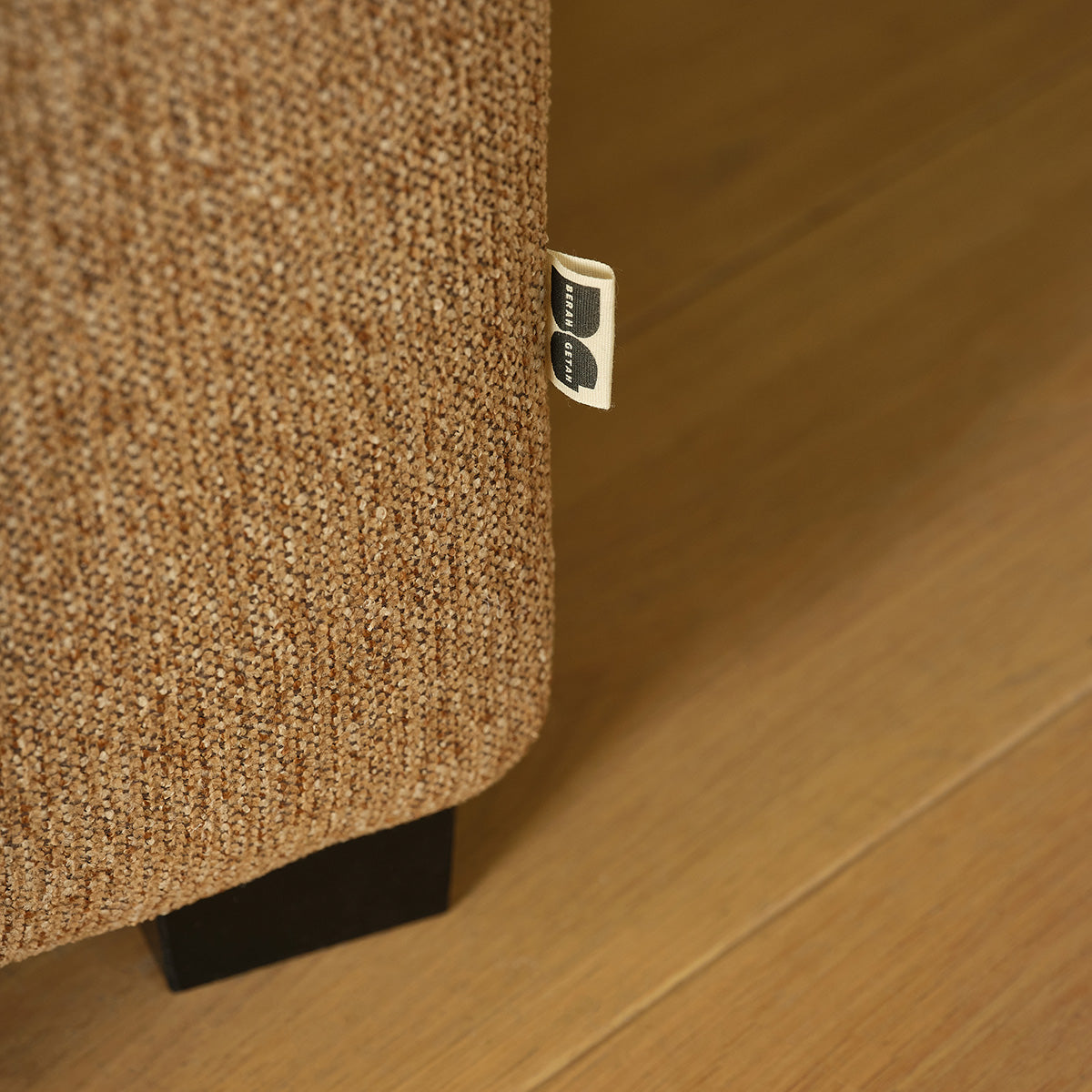 EDMOND - Canapé convertible 3 places en tissu texturé marron clair chiné