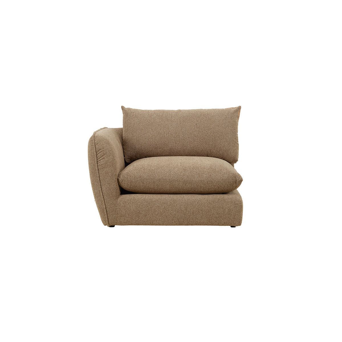 LEOPOLD - Angle gauche modulable en tissu texturé marron clair