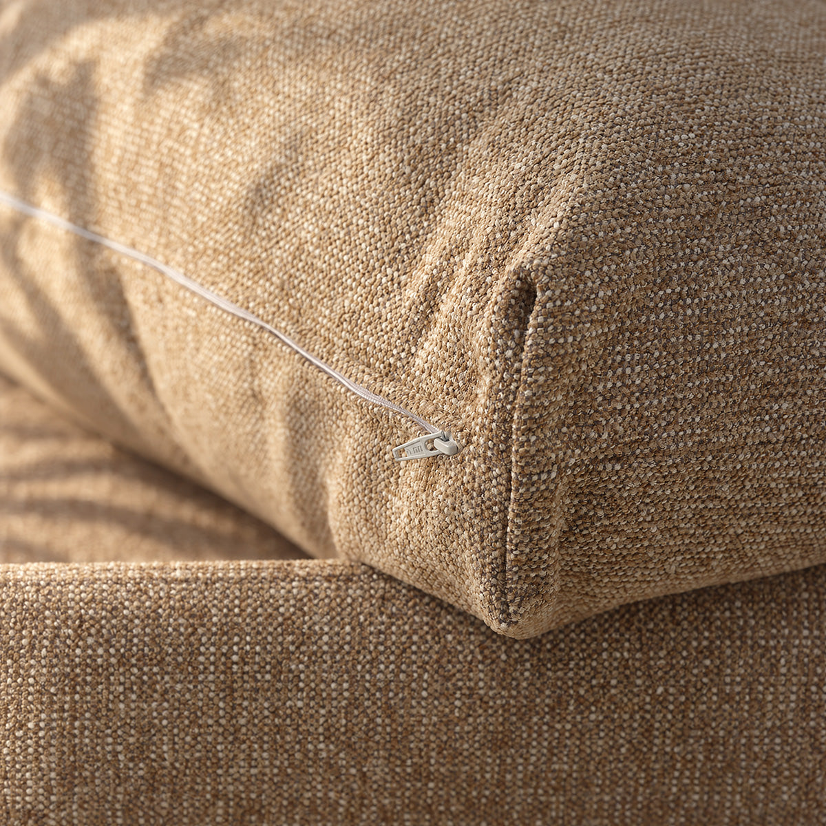 LEOPOLD - Chauffeuse modulable en tissu texturé marron clair